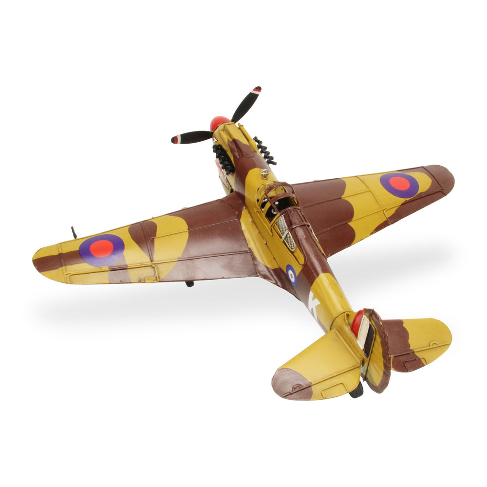Homeroots 6" Yellow And Brown Metal Hand Painted 1941's P-40 Fighter Model Airplane  Metal 489449