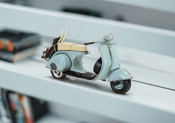 Homeroots 8" Blue And Black Metal Hand Painted Model Motorcycle Tabletop Sculpture  Metal 489464