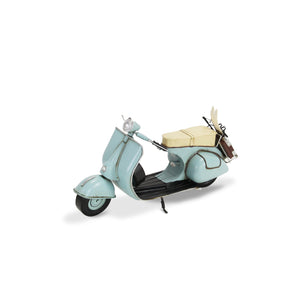 Homeroots 8" Blue And Black Metal Hand Painted Model Motorcycle Tabletop Sculpture  Metal 489464