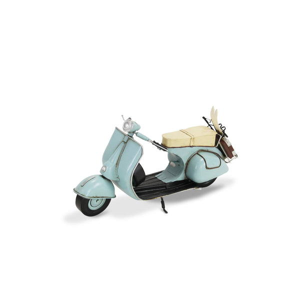 Homeroots 8" Blue And Black Metal Hand Painted Model Motorcycle Tabletop Sculpture  Metal 489464