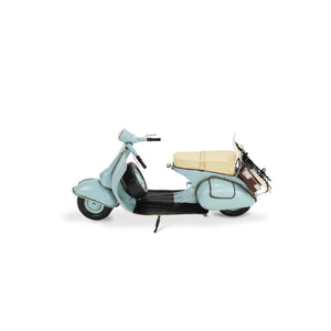 Homeroots 8" Blue And Black Metal Hand Painted Model Motorcycle Tabletop Sculpture  Metal 489464