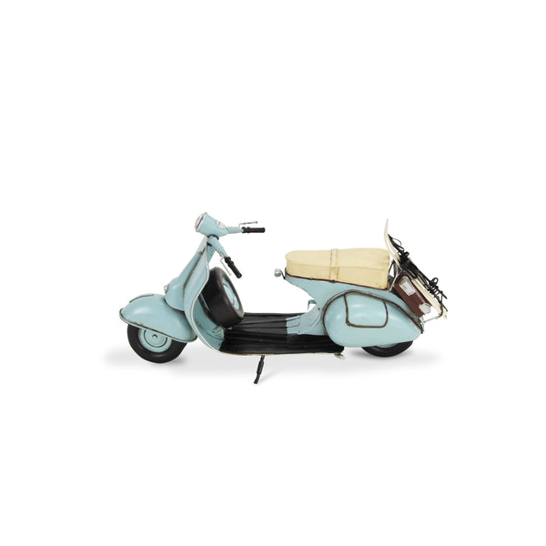 Homeroots 8" Blue And Black Metal Hand Painted Model Motorcycle Tabletop Sculpture  Metal 489464