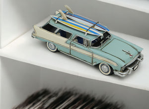 Homeroots 5" Blue And Silver Metal Hand Painted Model Car  Metal 489465