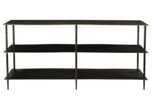 Homeroots 48" Gray Iron Floor Shelf Console Table With Shelves   489498