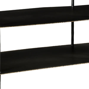 Homeroots 48" Gray Iron Floor Shelf Console Table With Shelves   489498