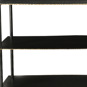 Homeroots 48" Gray Iron Floor Shelf Console Table With Shelves   489498