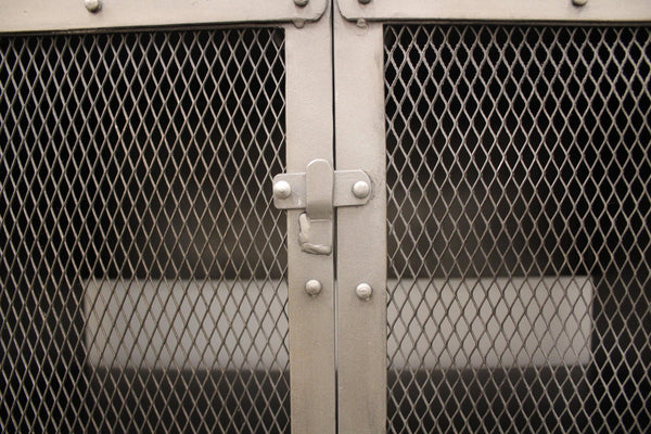 Homeroots 72" Dark Gray Metal Enclosed Storage Tv Stand - Industrial Style Media Center With Ample Shelving  Metal 489501