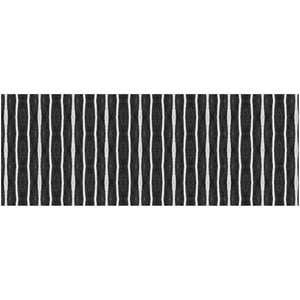 HomeRoots 2' X 5' Black And White Striped Vinyl Area Rug - UV Protected, Water-Resistant, Non-Slip Design! 489511