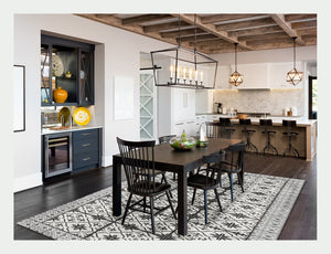 HomeRoots 2' X 5' Dark Gray & White Mosaic Tile Printed Vinyl Area Rug with UV Protection & Non-Slip Backing 489513
