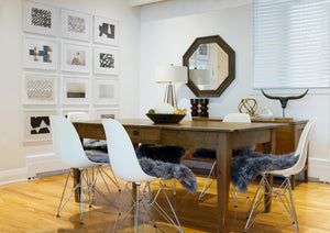 Homeroots Set Of Two 17" X 17" Grey Wool Chair Pads  Sheepskin 489522