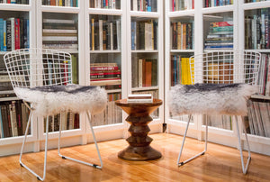 Homeroots Set Of Two 17" X 17" Gradient Grey Wool Chair Pads  Sheepskin 489525