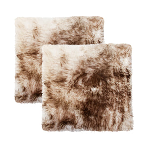 Homeroots Set Of Two 17" X 17" Gradient Chocolate Wool Chair Pads  Sheepskin 489526