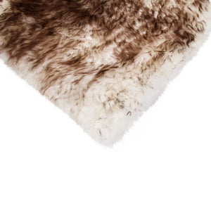 HomeRoots Set of Four 17" x 17" Premium New Zealand Sheepskin Gradient Chocolate Chair Pads for Cozy Comfort 489532