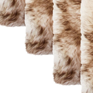 HomeRoots Set of Four 17" x 17" Premium New Zealand Sheepskin Gradient Chocolate Chair Pads for Cozy Comfort 489532