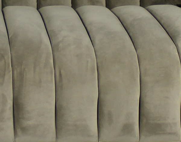 Homeroots 90" Gray Brown Velvet Sofa And Toss Pillows With Gold Legs   489536