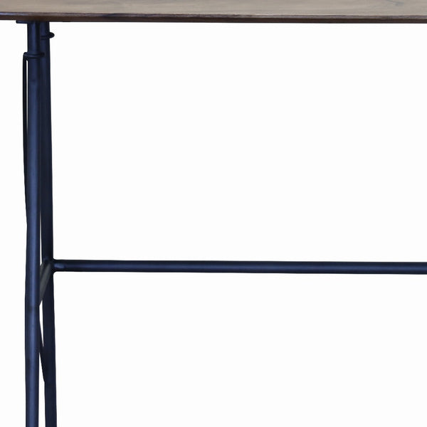 Homeroots 44" Brown And Black Solid Wood Writing Desk   489539