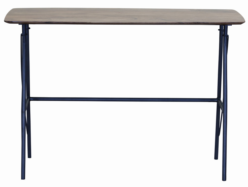Homeroots 44" Brown And Black Solid Wood Writing Desk   489539