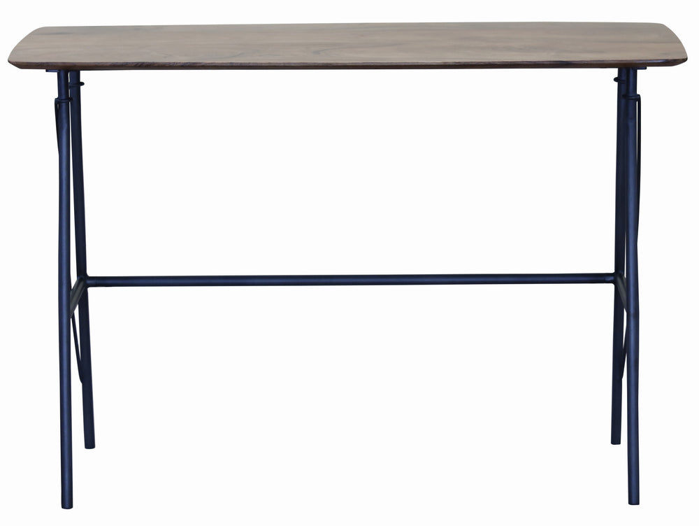 Homeroots 44" Brown And Black Solid Wood Writing Desk   489539