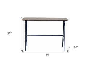 Homeroots 44" Brown And Black Solid Wood Writing Desk   489539