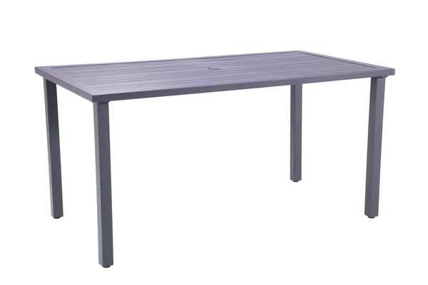 Homeroots 62" Black Metal Outdoor Dining Table With Umbrella Hole  Aluminum 489540