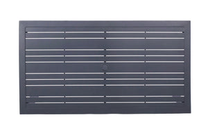 Homeroots 62" Black Metal Outdoor Dining Table With Umbrella Hole  Aluminum 489540