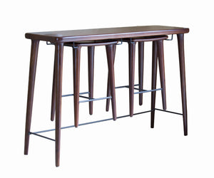 Homeroots Set Of Three Brown Solid Wood Counter Height Bar Table And Chairs  Mango Wood 489542