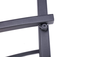 Homeroots Set Of Two Stylish Dark Gray Aluminum Stacking Dining Chairs With Light Gray Cushions For Outdoors  Aluminium 489550