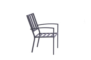 Homeroots Set Of Two Stylish Dark Gray Aluminum Outdoor Dining Chairs With Customizable Beige Cushions  Aluminium 489552