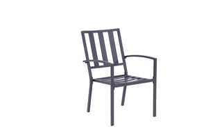 Homeroots Set Of Two Stylish Dark Gray Aluminum Outdoor Dining Chairs With Customizable Beige Cushions  Aluminium 489552