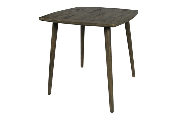 HomeRoots Five-Piece Solid Wood Dining Set with Slat-Back Chairs - Rustic Brown & Black Finish, Space-Saving! 489553