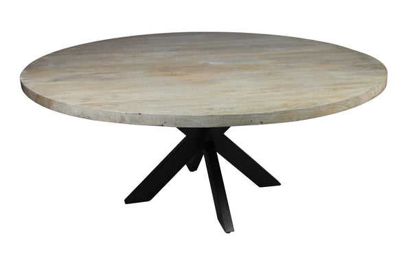 HomeRoots Seven Piece Gray and Black Round Solid Wood Dining Set with Upholstered Chairs for Stylish Gatherings 489554