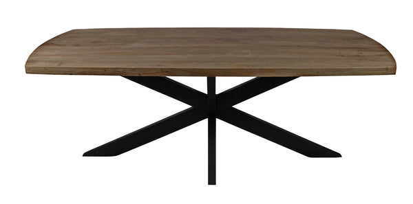 HomeRoots Nine Piece Solid Wood Dining Set in Distressed Gray with Eight Stylish Upholstered Chairs 489561