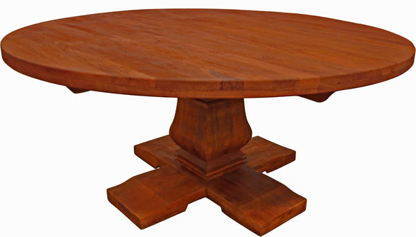 HomeRoots Seven Piece Round Solid Wood Dining Set with Six King Louis Chairs for Elegant Dining Spaces 489562
