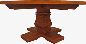 HomeRoots Seven Piece Round Solid Wood Dining Set with Six King Louis Chairs for Elegant Dining Spaces 489562