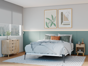 Homeroots 35" Natural Solid Wood Four Drawer Combo Dresser  Solid Wood 489581