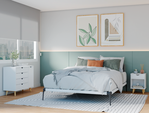 Homeroots 35" White Solid Wood Four Drawer Combo Dresser  Solid Wood 489582