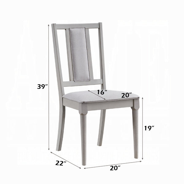 English Elm Elegant Gray Upholstered Side Chairs Set of 2 — Modern Wooden Dining Seats, Natural Gray Finish, Comfortable Contemporary Design B2741P331530