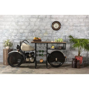Homeroots Black And White Metal And Solid Wood Rolling Bar Cart With Wine Storage   489628