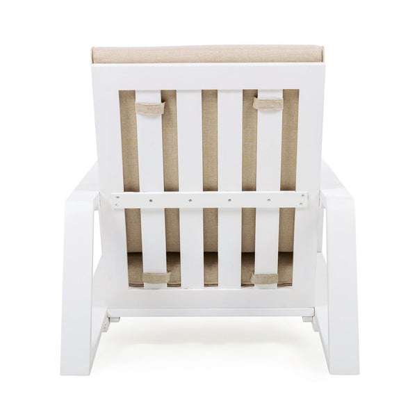 English Elm Christopher Knight Home® - Patio Lounge Chair Set Of 2 - Stylish White Acacia Wood Frame & Weather-Resistant Beige Cushions N779P291591W-2