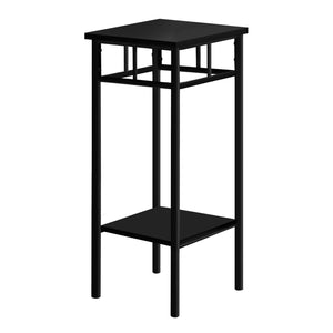 Homeroots 28" Black Square End Table With Shelf   489659
