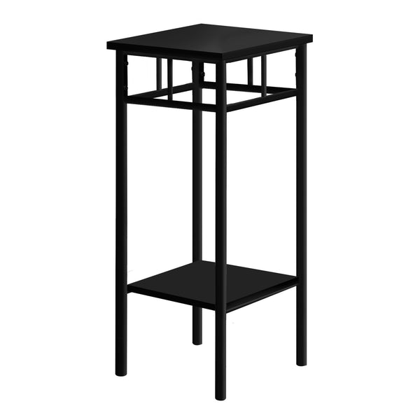 Homeroots 28" Black Square End Table With Shelf   489659