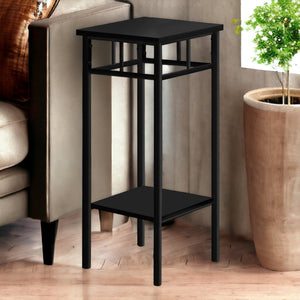 Homeroots 28" Black Square End Table With Shelf   489659