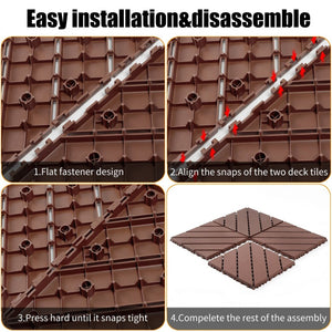 English Elm Plastic Snap Together Polypropylene Deck Tiles Waterproof 44 Sq Ft Patio Pool Cover W3022P251843