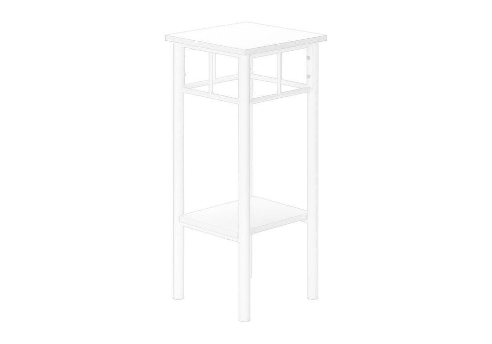 HomeRoots 28" Modern White Square End Table with Shelf – Versatile Minimalist Design for Living Spaces & More 489660
