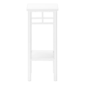 HomeRoots 28" Modern White Square End Table with Shelf – Versatile Minimalist Design for Living Spaces & More 489660