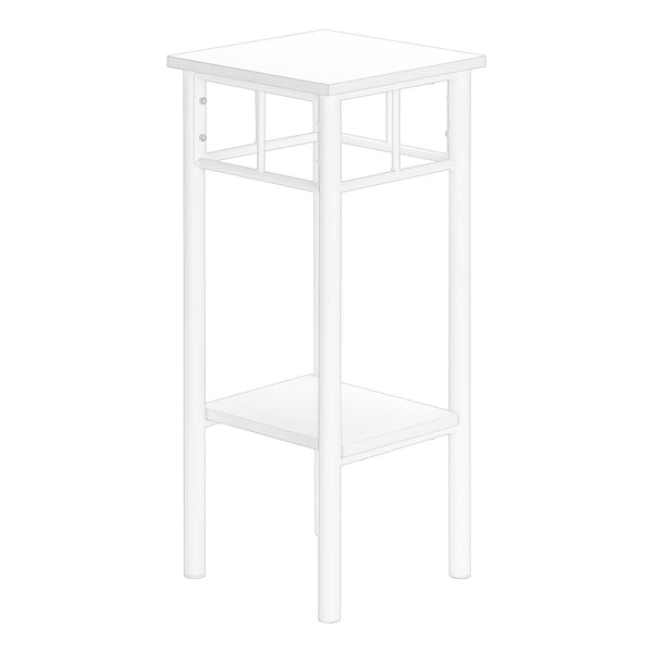 HomeRoots 28" Modern White Square End Table with Shelf – Versatile Minimalist Design for Living Spaces & More 489660