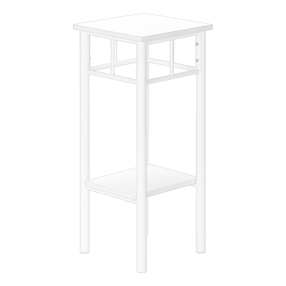 Homeroots 28" White Square End Table With Shelf   489660