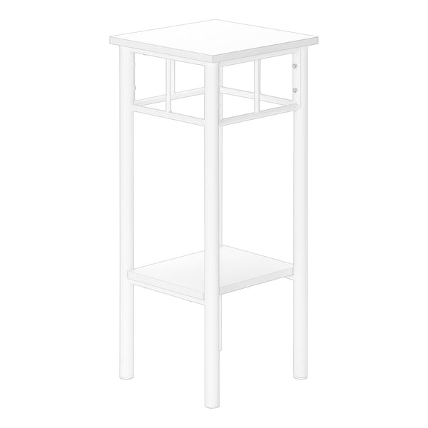 Homeroots 28" White Square End Table With Shelf   489660