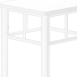 HomeRoots 28" Modern White Square End Table with Shelf – Versatile Minimalist Design for Living Spaces & More 489660