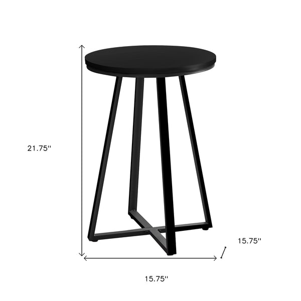 Homeroots 22" Black Round End Table   489667